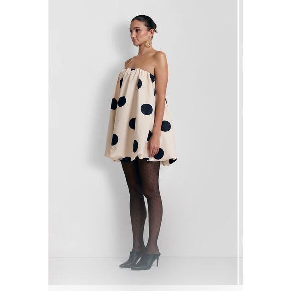 The Wolf Gang Women's Gaia Bubble Dress Creme Spot NEW Medium (NWT) - Picture 3 of 7